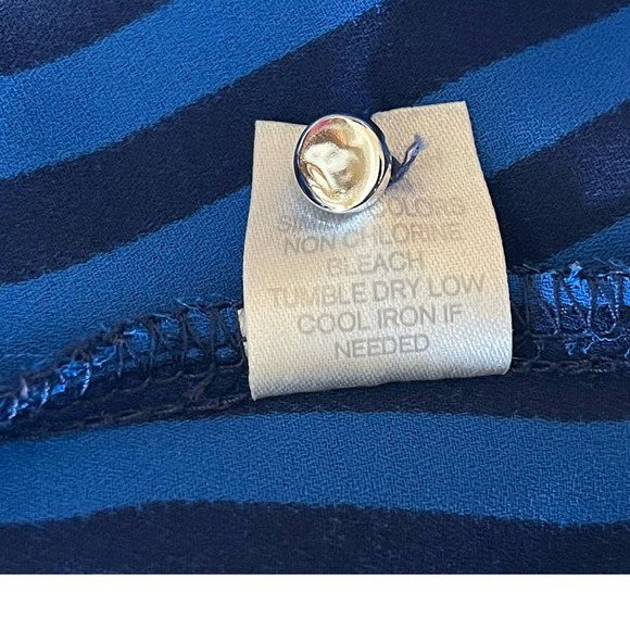 Charming Charlie Womens Size Small Striped Blouse Ruched Sleeves V Neck Pullover - Picture 6 of 8